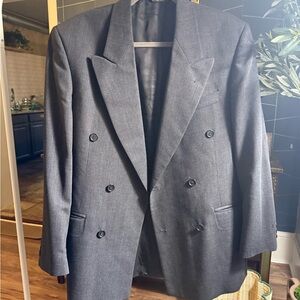 Adolfo Charcoal Double-Breasted Blazer